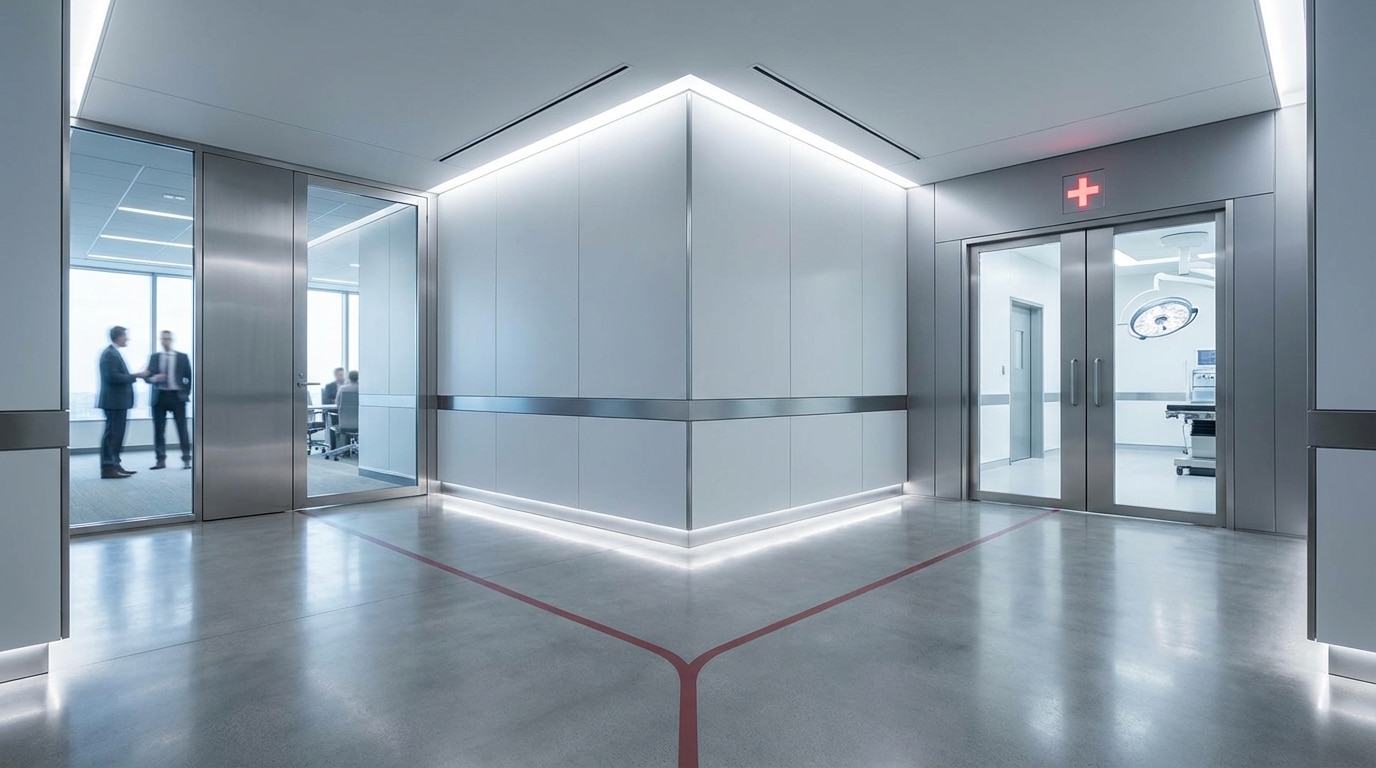 Two career paths in hospital hallway representing 1099 versus W2